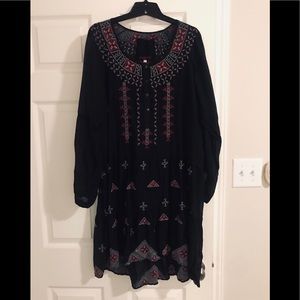 Johnny Was embroidered longsleeve dress.